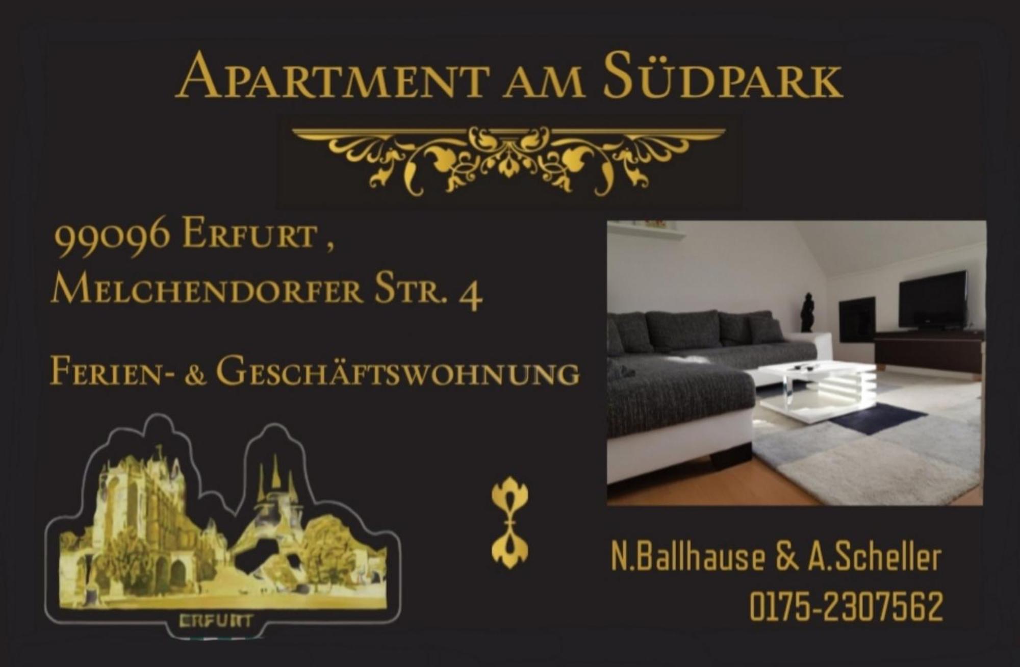 Apartment Am Suedpark Erfurt - Inkl Garten Mit Sitzlounge - Zentrumsnah Extérieur photo